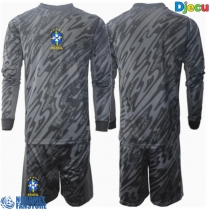 Brazil Golmanski Gostujuci Dres za djecu Copa America 2024 Dugi Rukav (+ Kratke hlače)